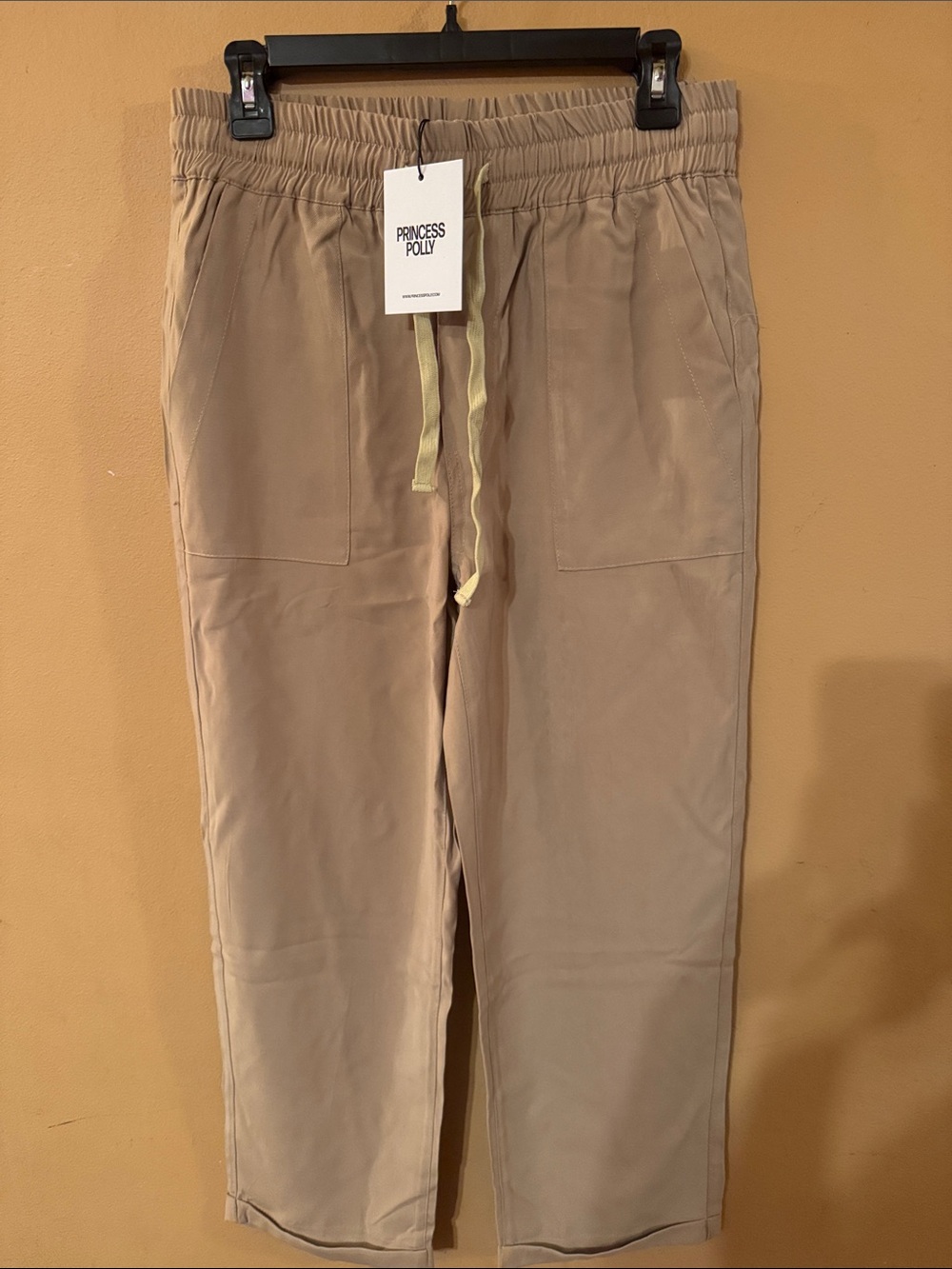 Princess Polly Tillas Beige  Cropped Drawstring Pants